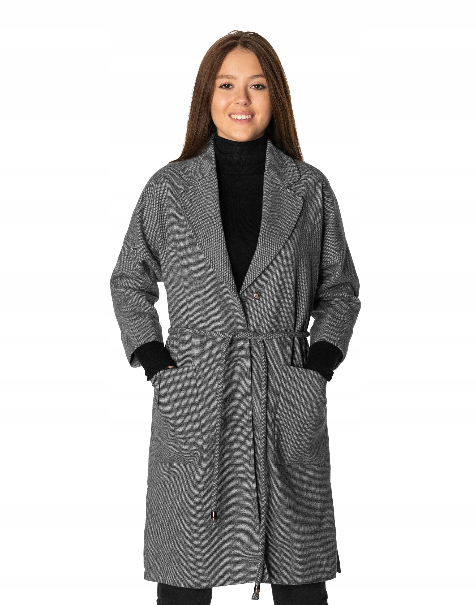 Elegantní dlouhý dámský svetr Oversize na jaro podzim 2718-2, velikost S