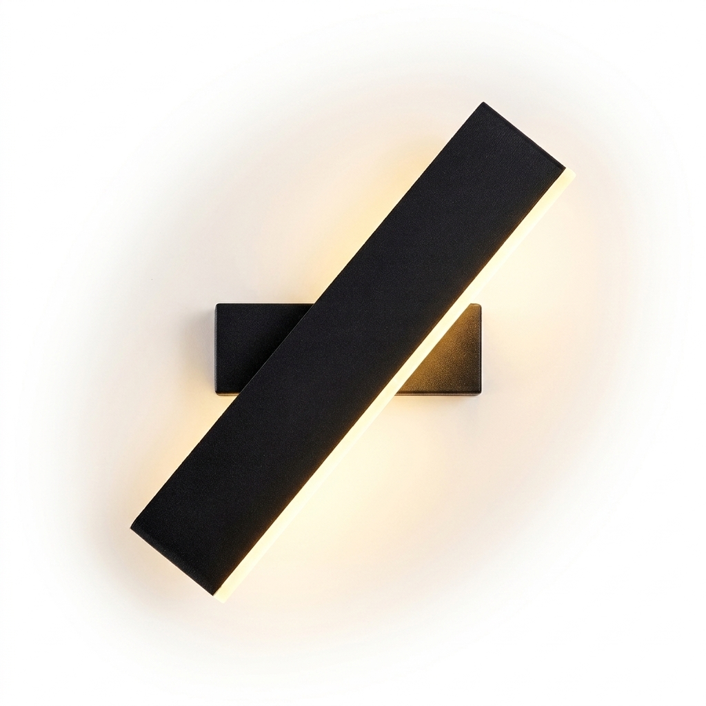 Lampa Ścienna Led Kinkiet Czarny Obrotowy 9W Nowoczesna Do Salonu, Korytarza