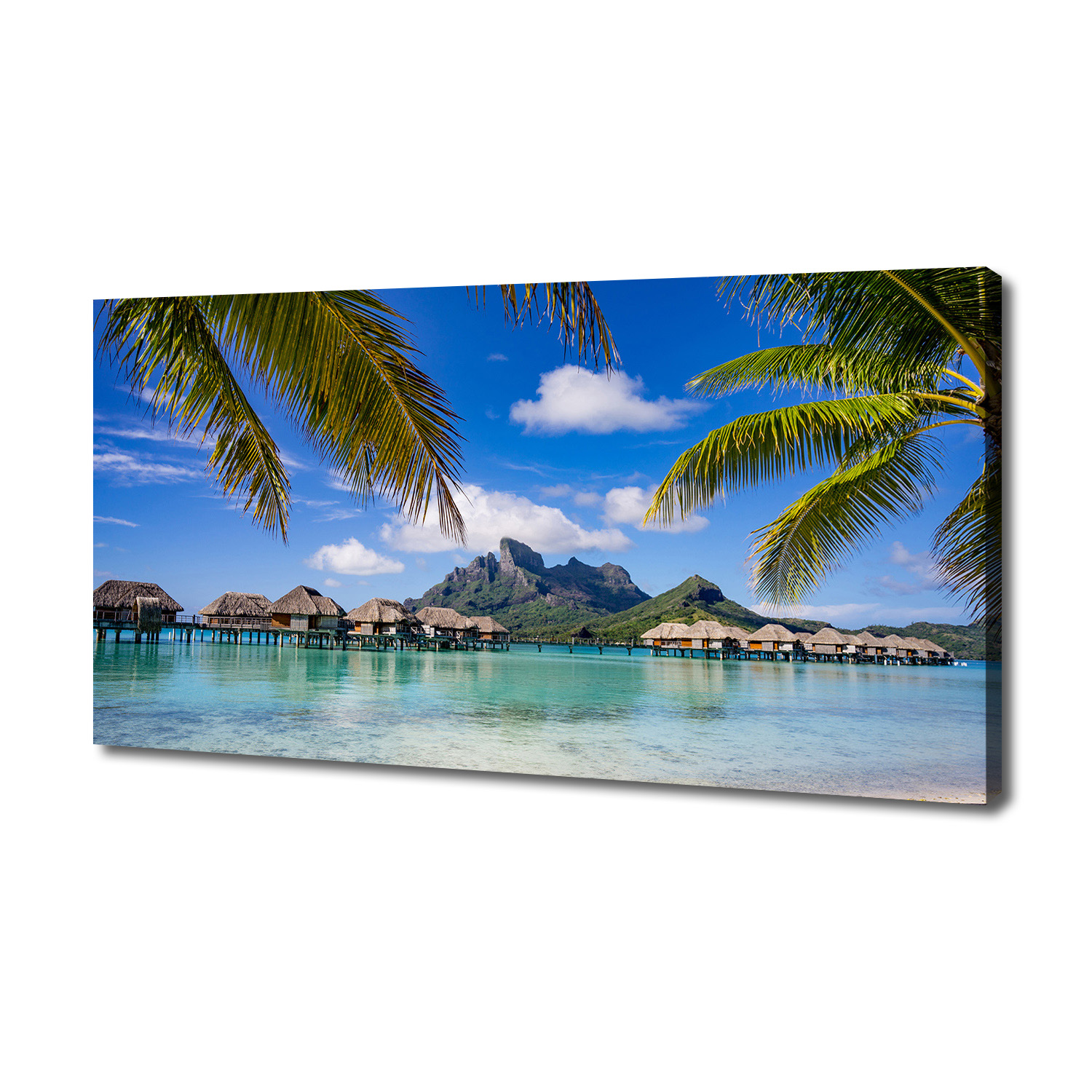 

Foto obraz na płótnie Palmy na Bora Bora 140x70 cm