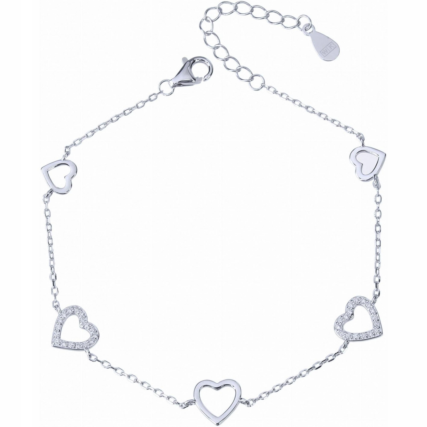 Dámský náramek Harf stříbro 925 srdce
