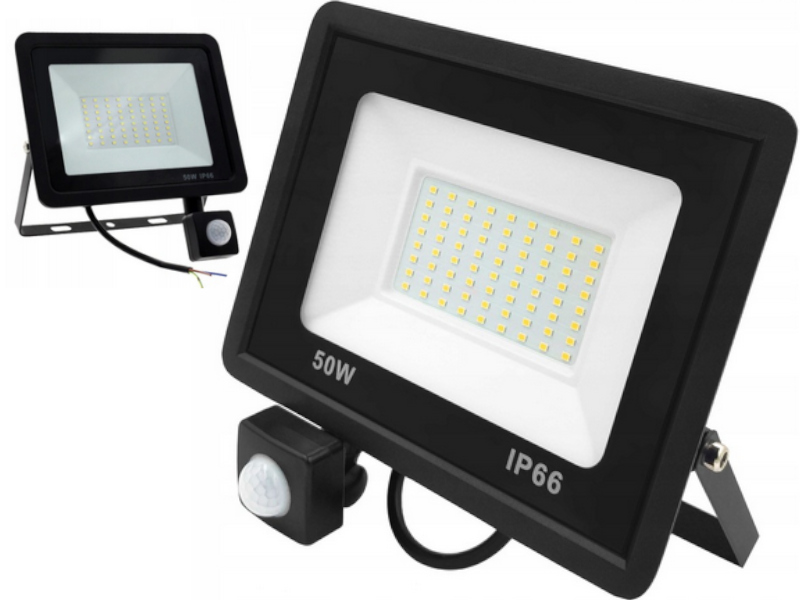 Silný halogenový venkovní reflektor 50W IP65 Detektor senzor pohybu soumraku