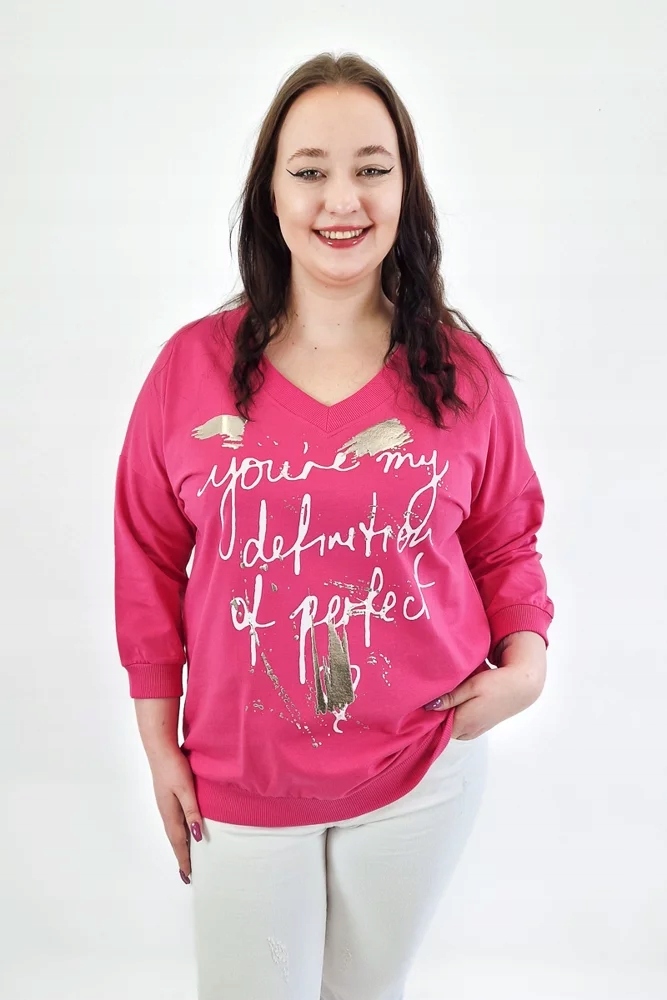 Mikina s s potiskem Perfekt Fuchsia 2XL