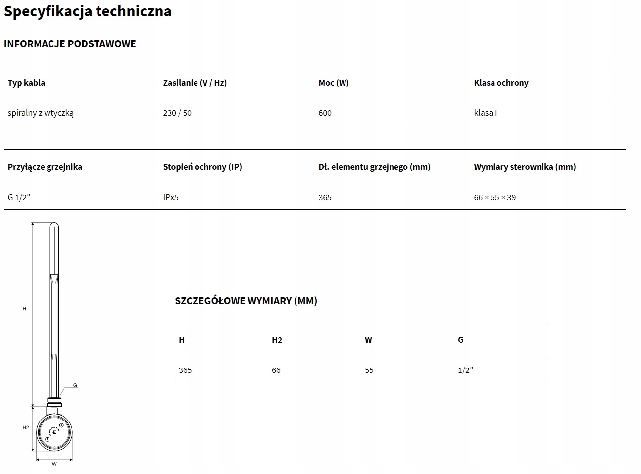 EXCELLENT GRZAŁKA ELEKTRYCZNA BIAŁA 600W Marka Excellent