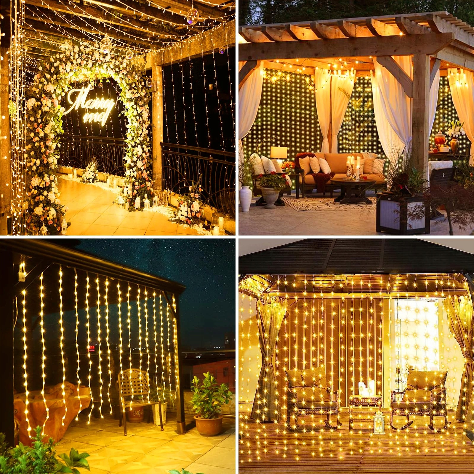 MICACORN GIRLANDA KURTYNA ŚWIETLNA LAMPKI DEKORACYJNE 3Mx3M 300LED — miniatura 7