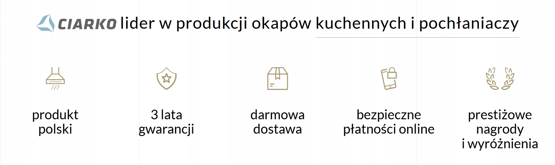 OKAP PRZYŚCIENNY CIARKO DESIGN ECLIPSE CZ/R.ZŁOTO Materiał stal stal lakierowana szkło