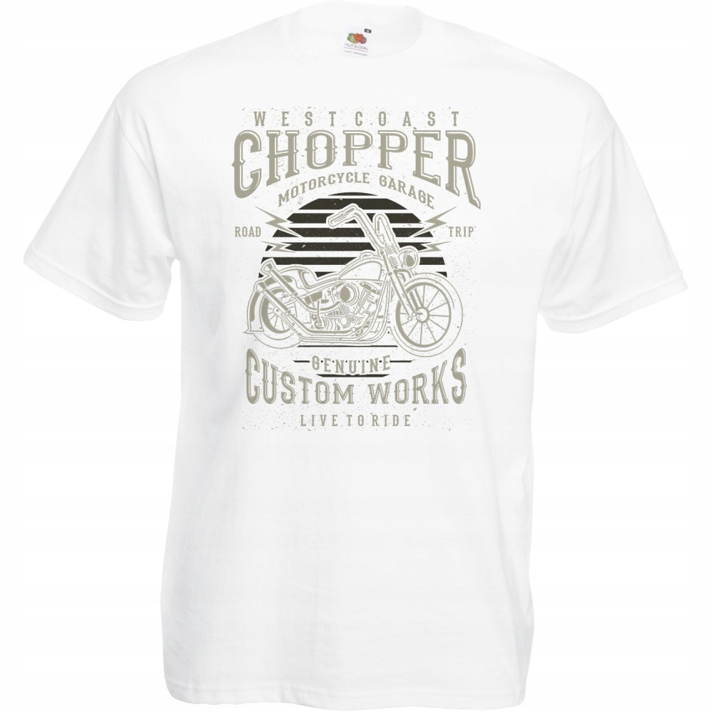 

Koszulka motor motocykl chopper L biała