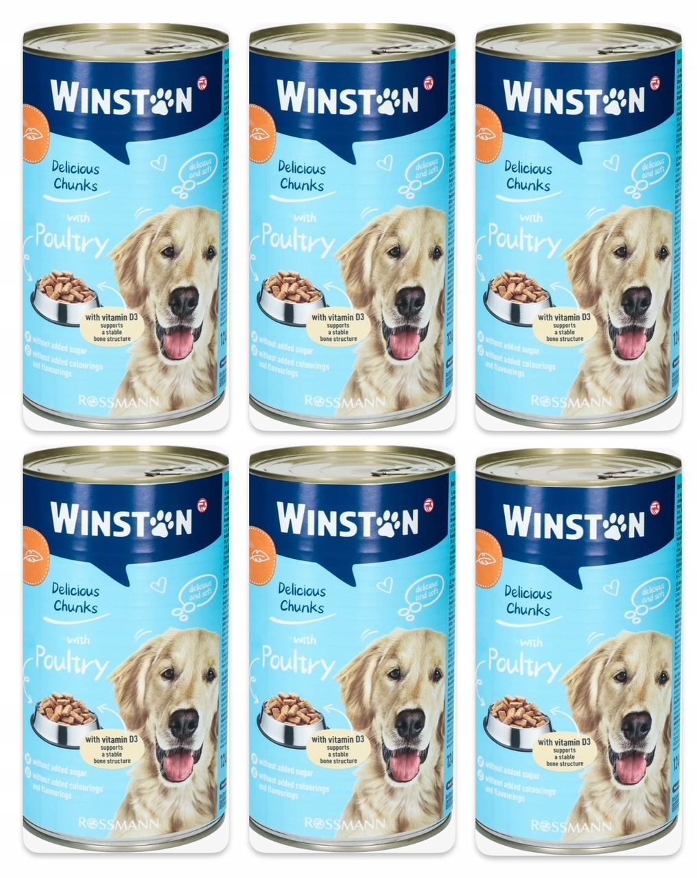 Levně Winston Velká plechovka Šťavnaté Kousky Drůbež 1240 g