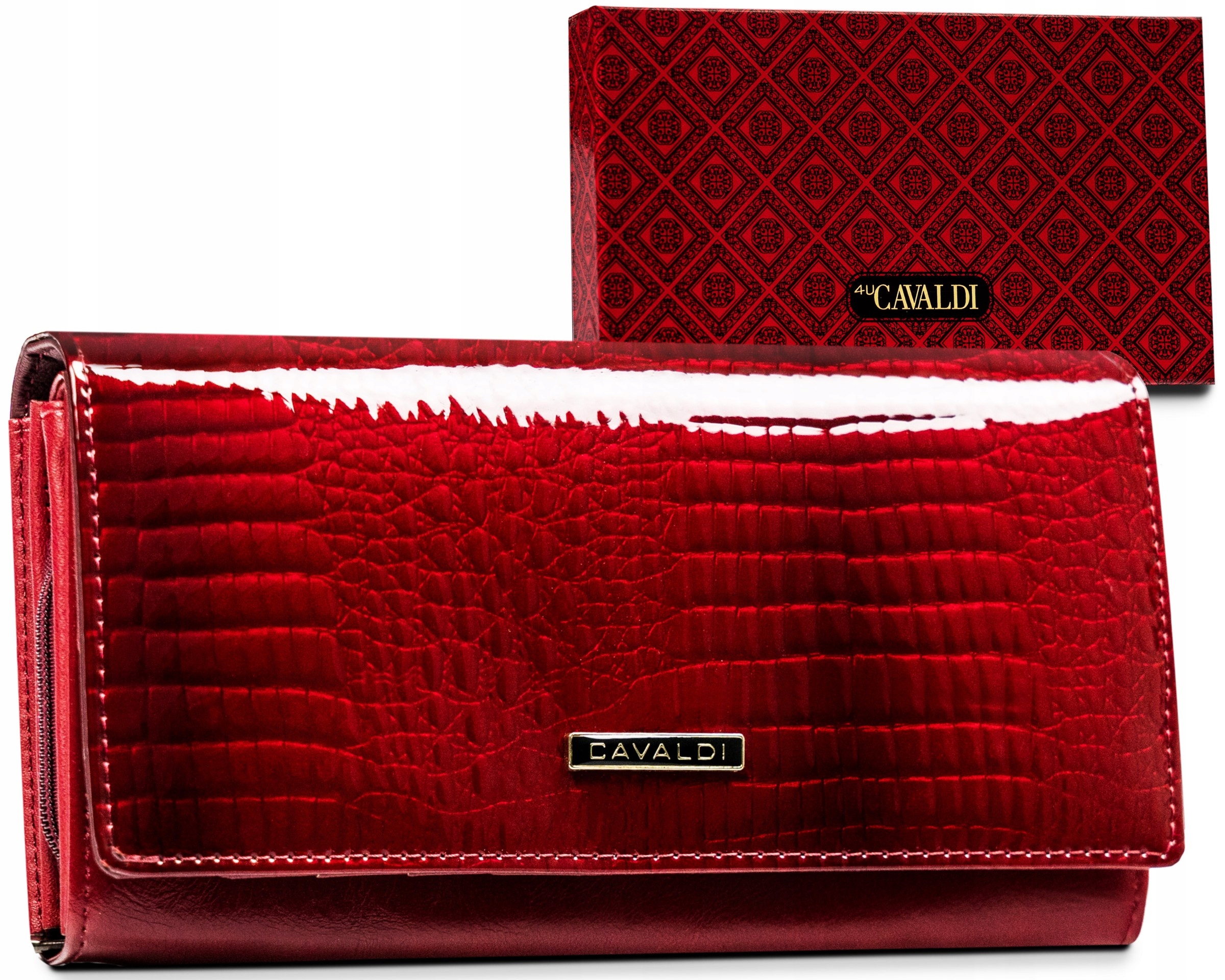 

Cavaldi lakierowany duży portfel damski pojemny