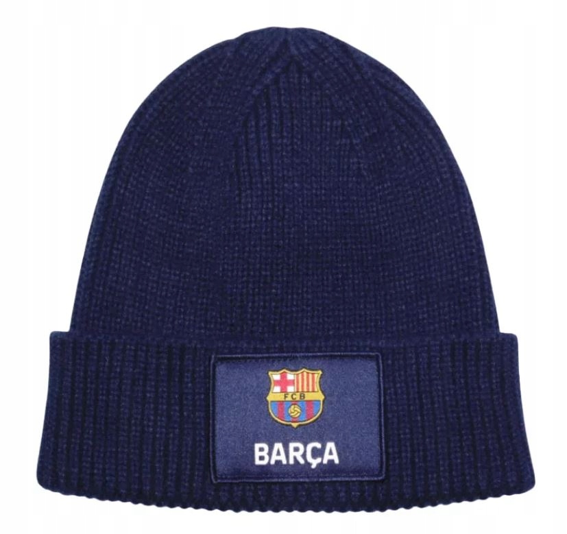 Czapka Zimowa Dla Kibica Fc Barcelona Beanie Niebieska