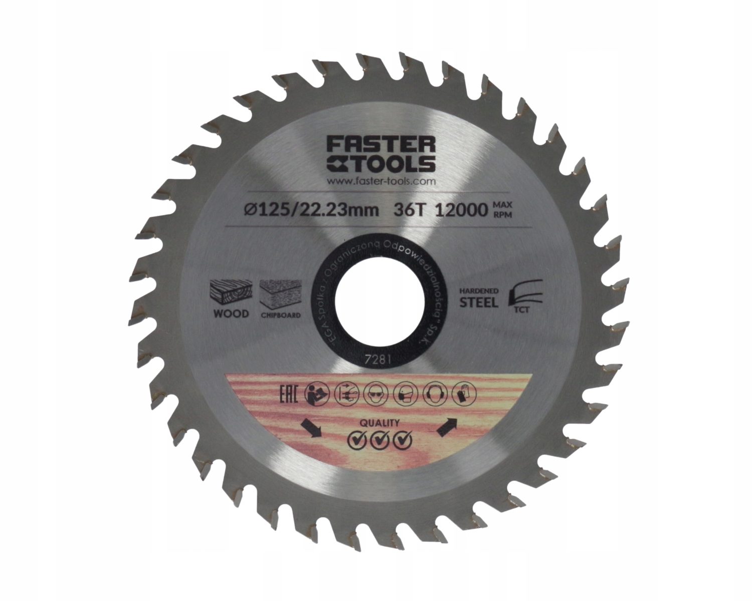 FASTER TOOLS TARCZA WIDIOWA 125MMx22,2MM 7282 Marka Faster Tools