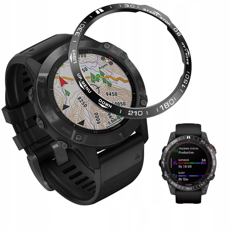 RING BEZEL NAKŁADKA ETUI DO GARMIN FENIX 7X PRO SAPPHIRE SOLAR CZARNY