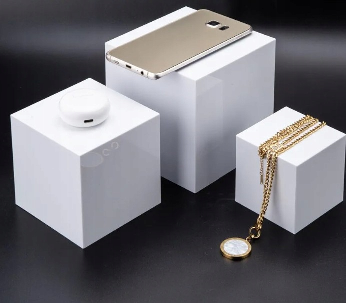 3-częściowy akrylowy stojak ekspozycyjny w kształcie kostki, mini, Cliselda