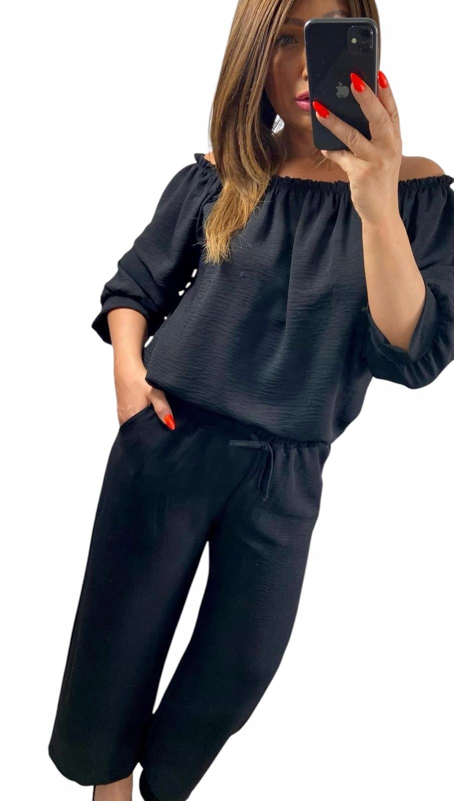 Z937 Komplet Halenka A Kalhoty Na Gumu Černá vel. 42 (XL)