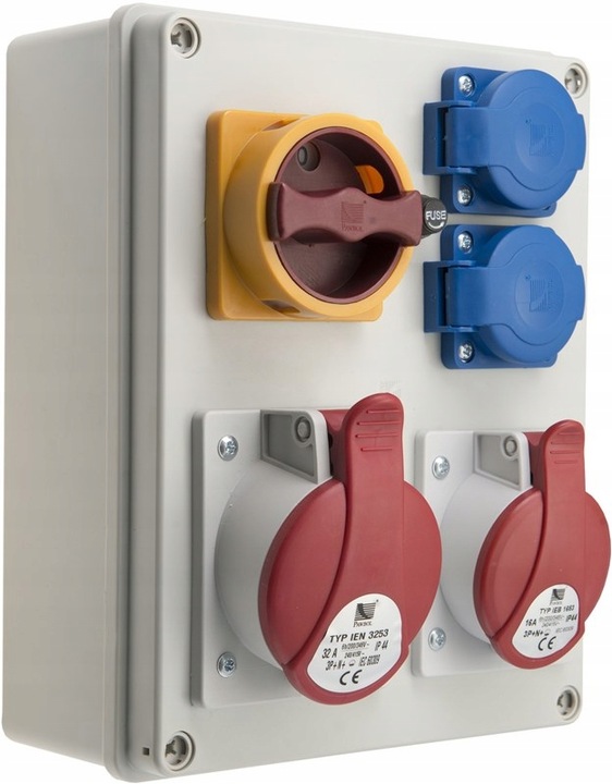 Rozdělení Stavba 32A,16A 5P,2x250V Pawbol