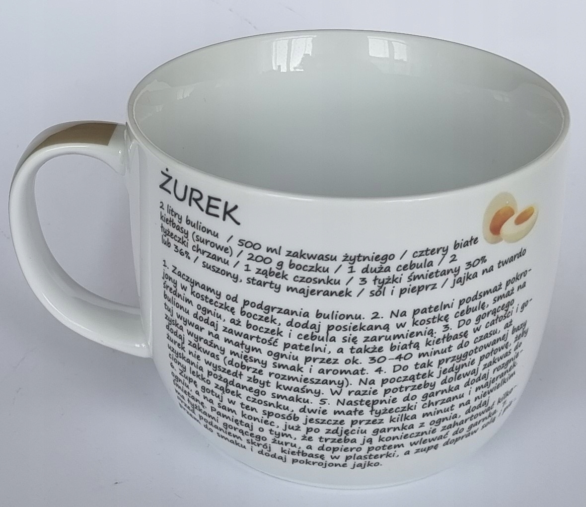 BANQUET DUŻY KUBEK ZUPA ŻUREK Z PRZEPISEM 730 ML DUŻA FILIŻANKA MISKA Kod producenta KUBEK NA ZUPĘ ŻUREK DO HERBATY KAWY