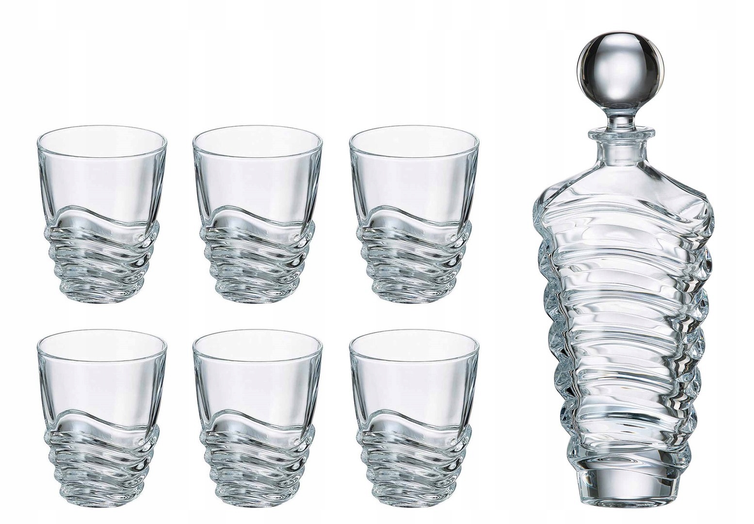 Krištáľ Bohemia Wave Whisky Poháre Karafa