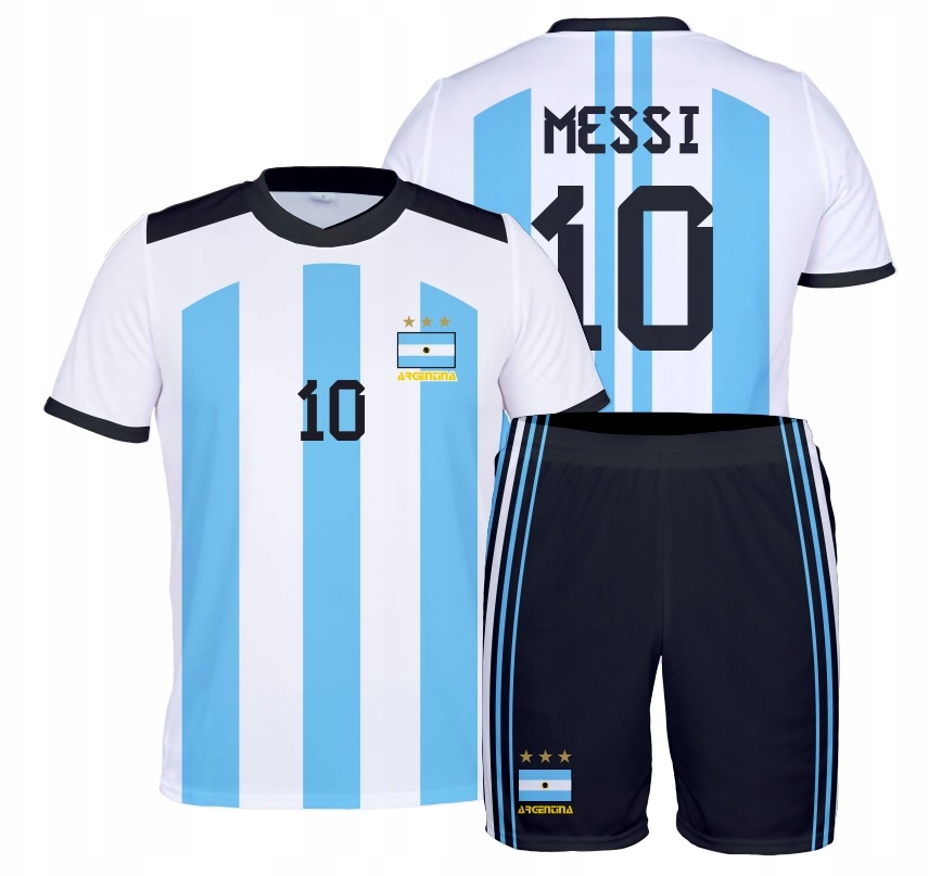 

Messi Argentyna Strój Komplet Piłkarski r.152