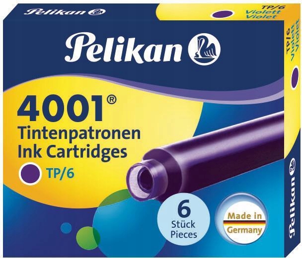 

Naboje do piór Pelikan 4001 TP/6 krótkie Fiolet