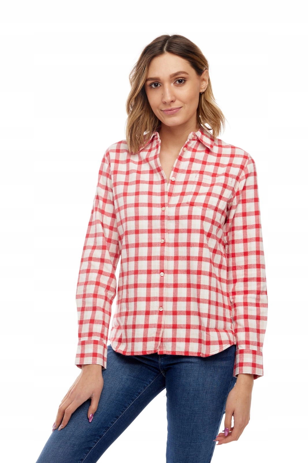 Dámská košile Wrangler Ls 1PKT Shirt Lollipop Red W5Z1T2XSK S