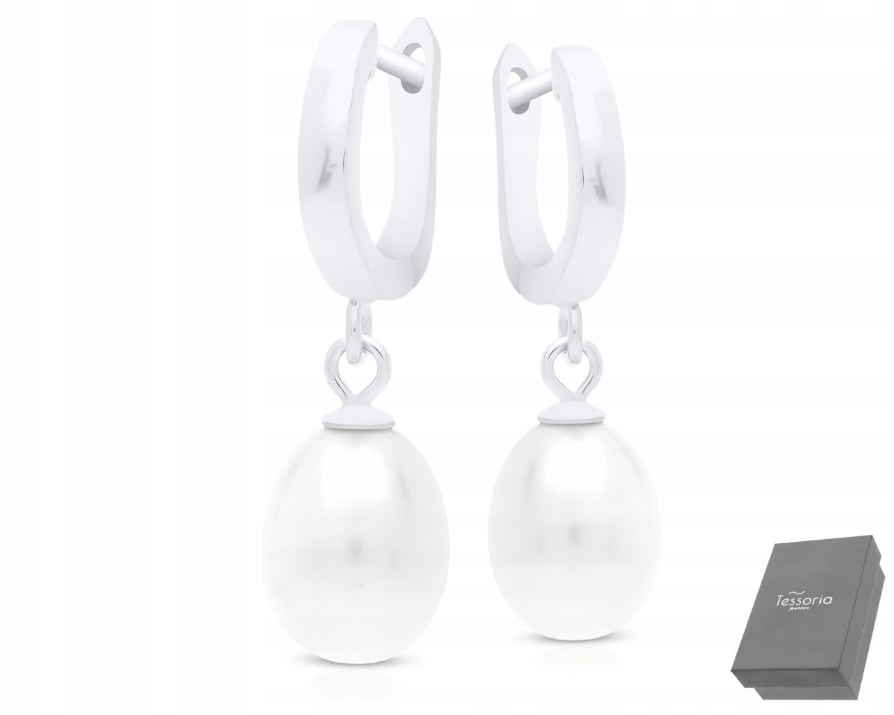 Stříbrné Náušnice s perlou, anglické zapínání ryzost 925