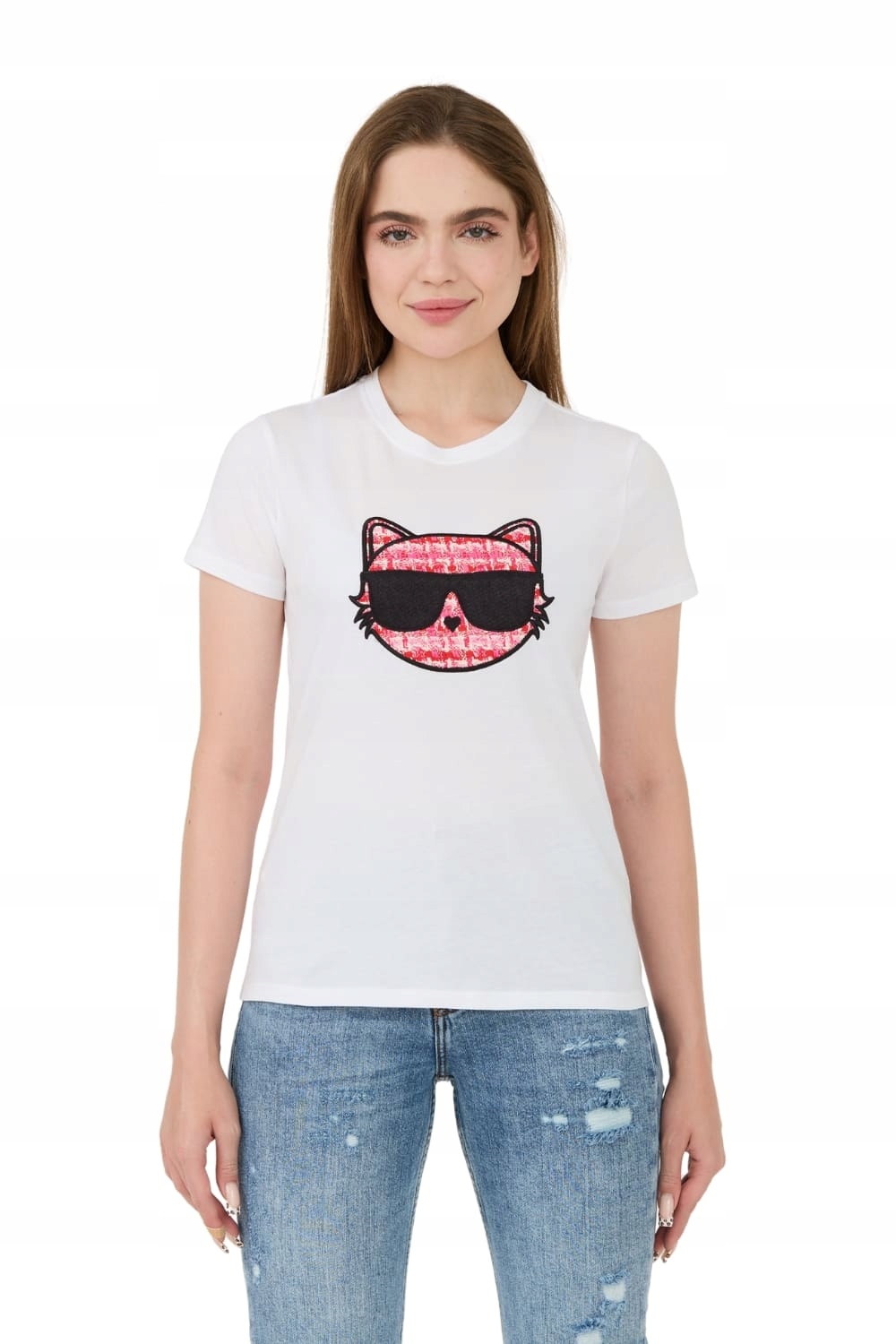 Karl Lagerfeld Bílé tričko Boucle Choupette S