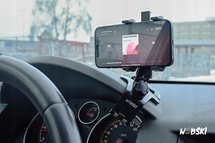 UCHWYT NA TELEFON DO SAMOCHODU KLIPS NAD ZEGARY Kolor czarny