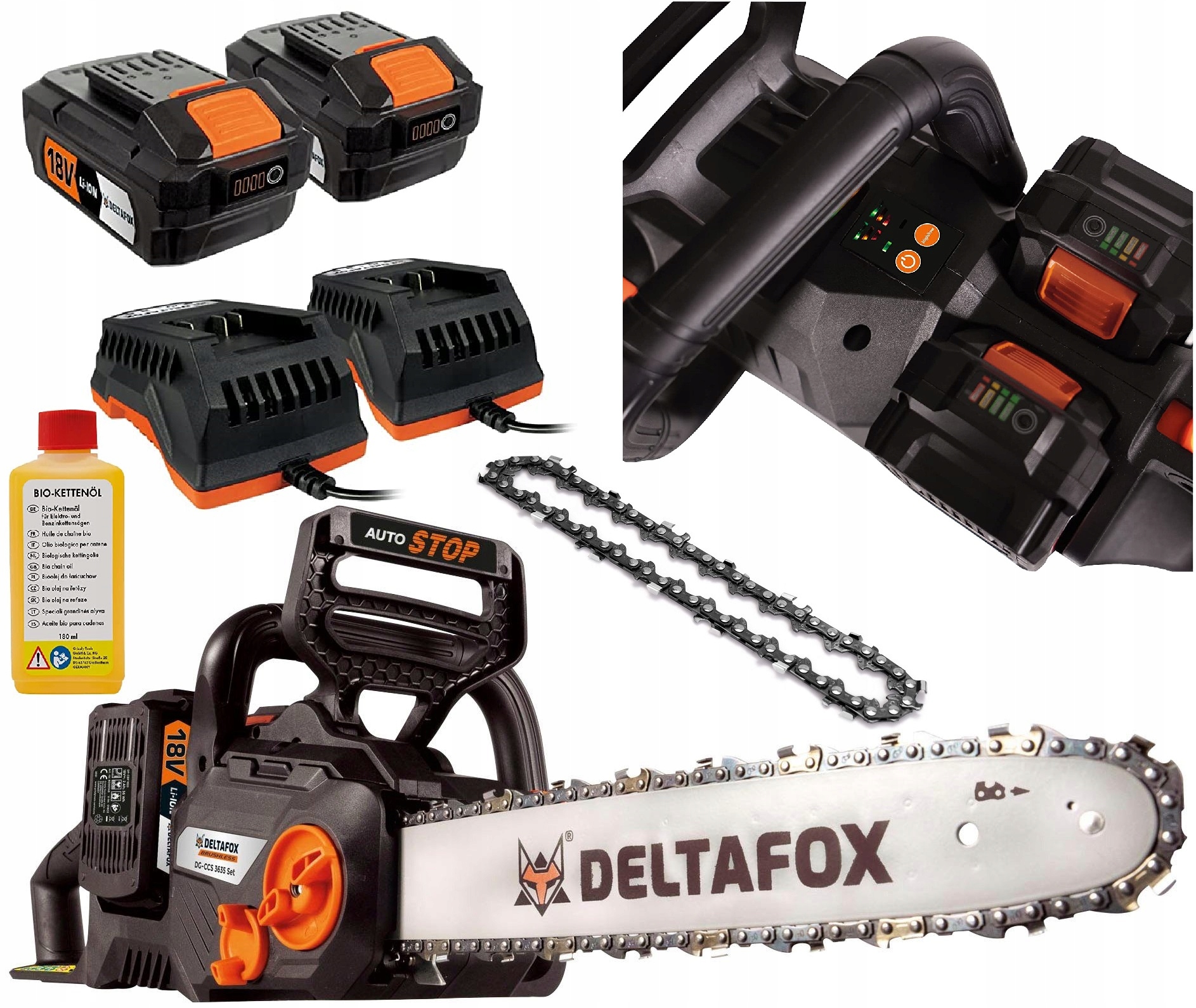 MOCNA Piła łańcuchowa 40 cm akumulatorowa GRIZZLY 36V 4A