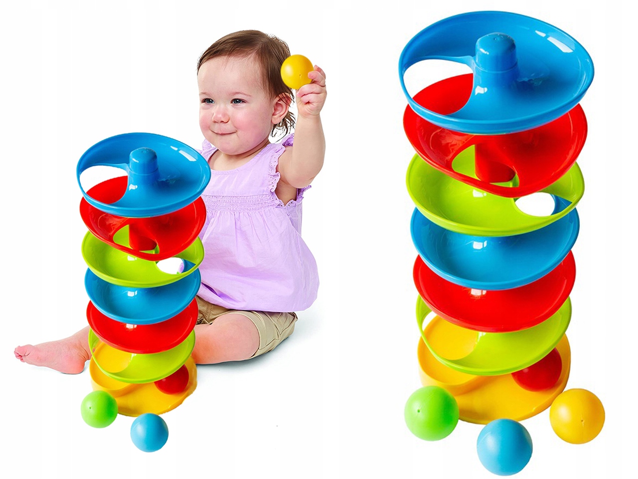 

Wieża Z Piłeczkami Zjeżdżalnia Wyścig Kulek