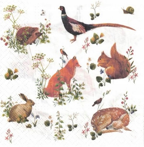 SERWETKI PAPIEROWE zwierzęta leśne 20szt.