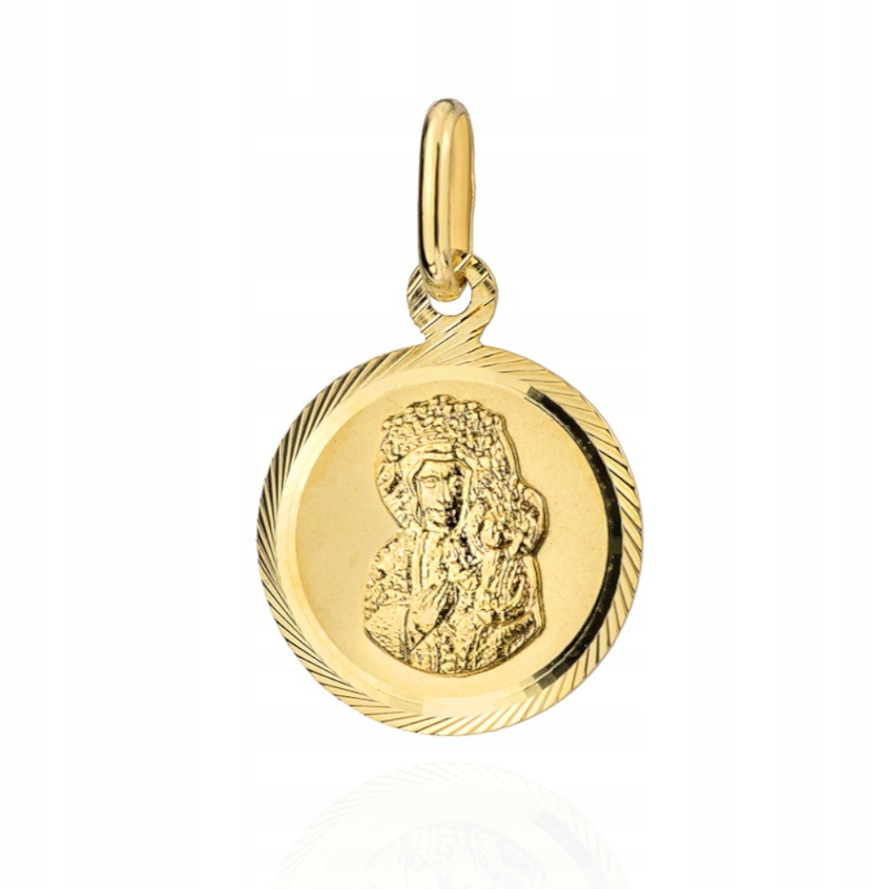 Medailon V Diamantovém Kruhu Zlatý 585 Matka Boží Náboženská Památka