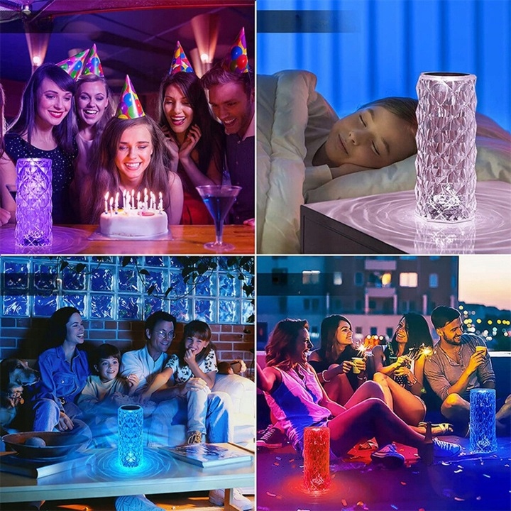 LAMPA KRYSZTAŁOWA LED LAMPKA NOCNA DOTYKOWA PILOT Kolekcja LAMPKA BIURKOWA D1