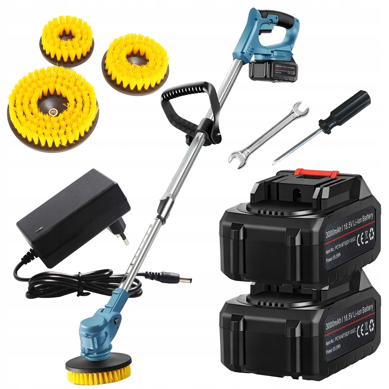 Levně Elektrický čisticí kartáč Akumulátorový rotační bezořechový 2x Aku