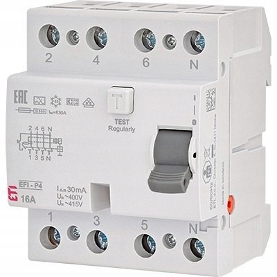 

Wyłącznik różnicowoprądowy 4P 32A 30mA Ac EFI-P4