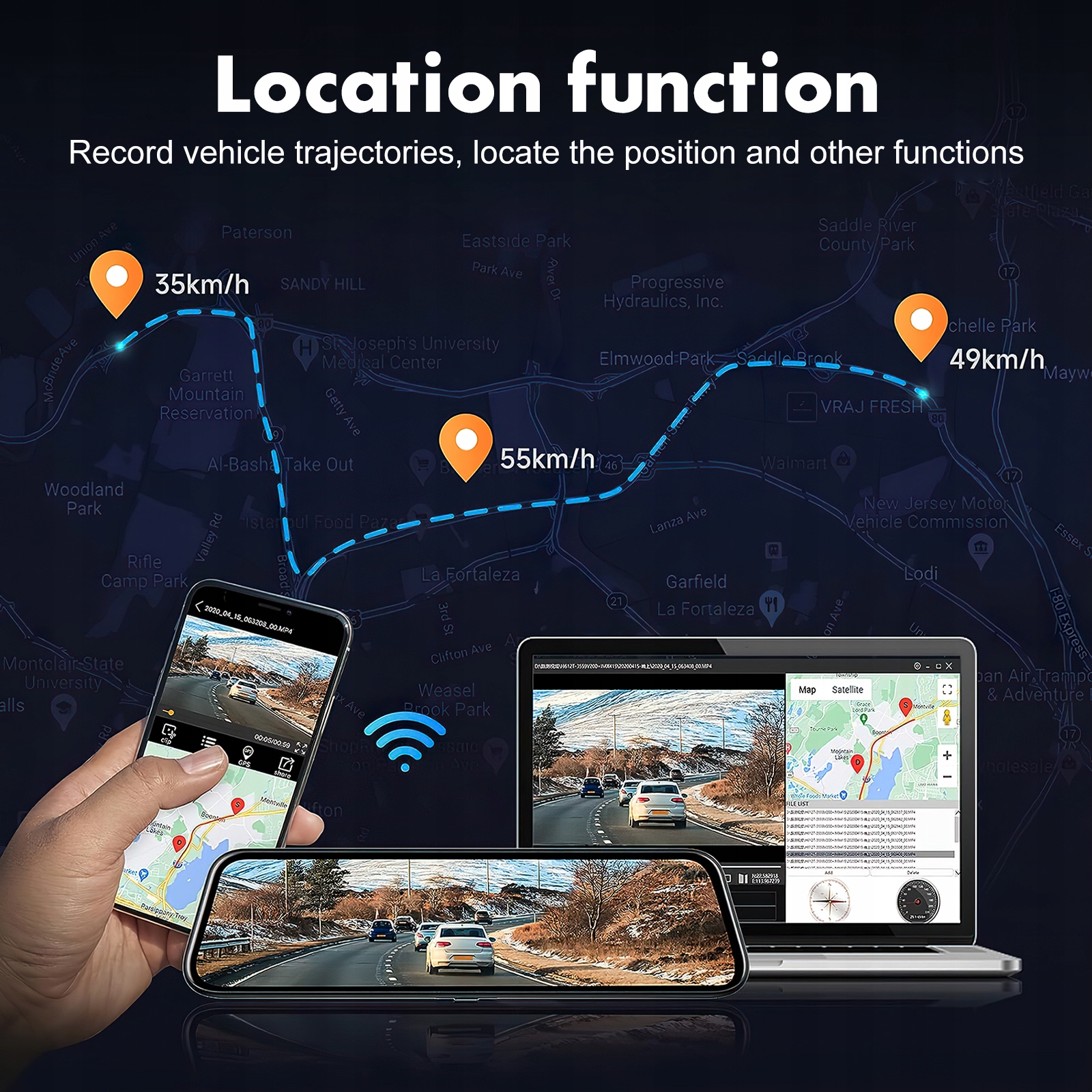 REJESTRATOR WIDEO W LUSTERKU SAMOCHODU KAMERA Model Mirror Dash Cam Car Recorder Camera Car