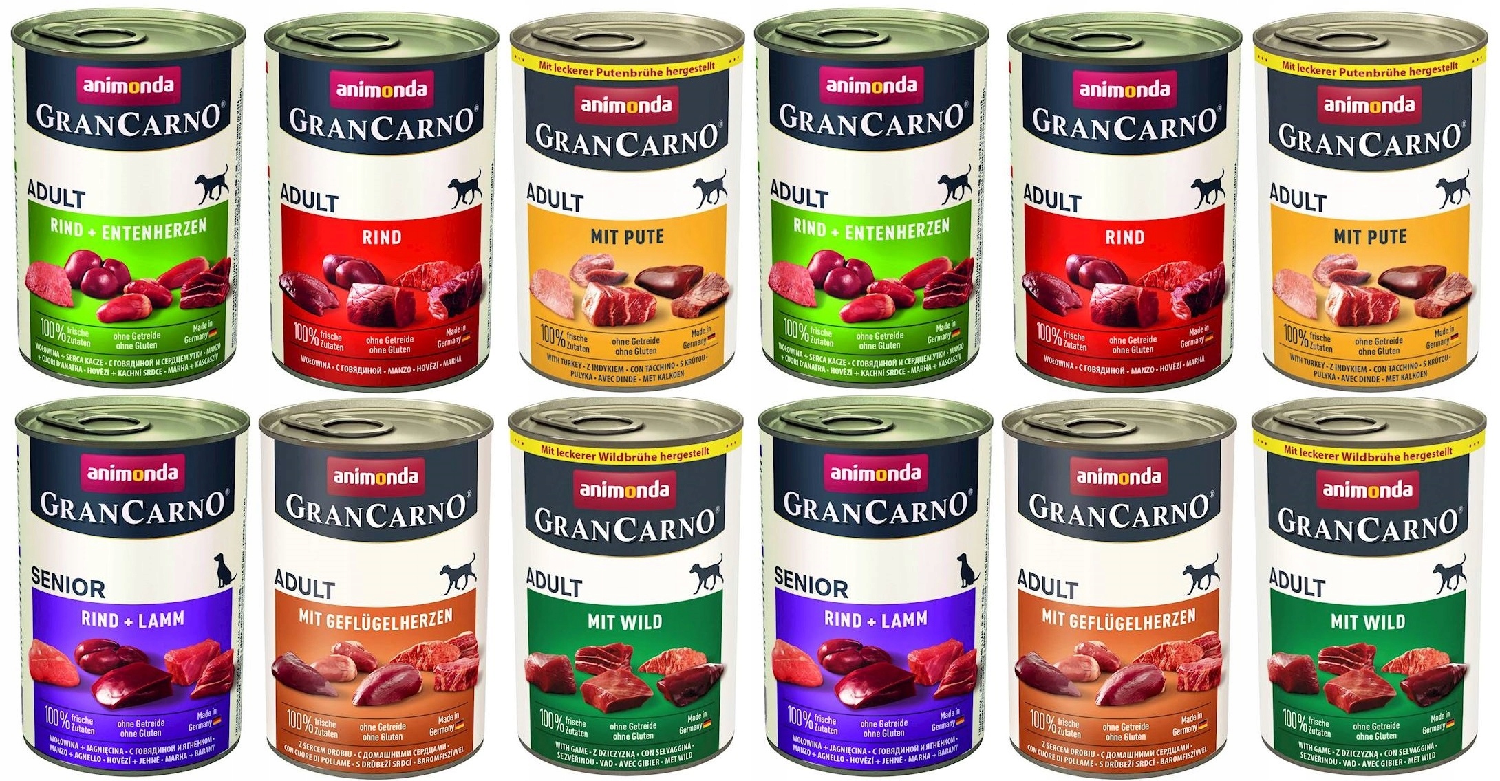 12 Smaków W Zestawie Animonda Grancarno Karma mokra dla psa 12x400g