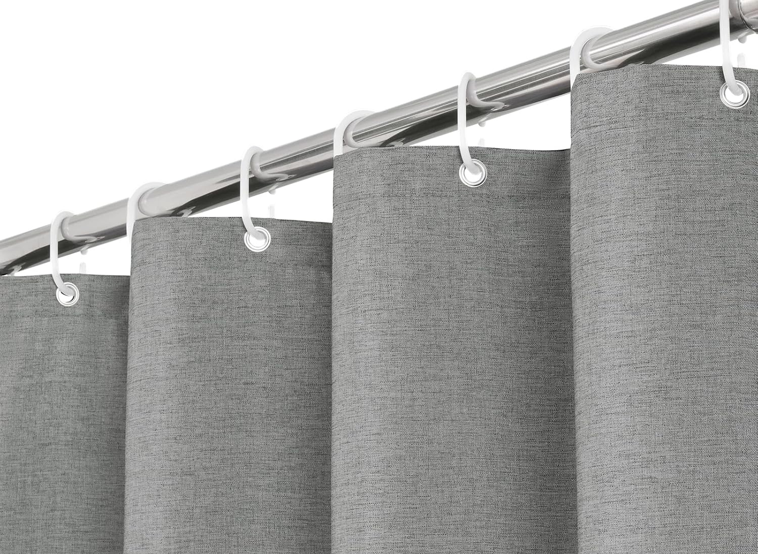 Závěs Do Koupelny 183 x 183 cm, šedá látka s háčky