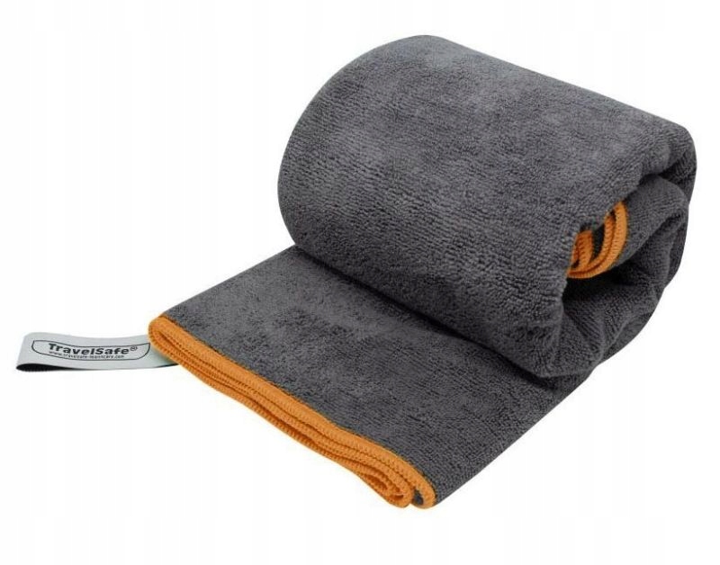 Ręcznik Frotte Microfiber Terry Towel L Charcoal/Orange TravelSafe