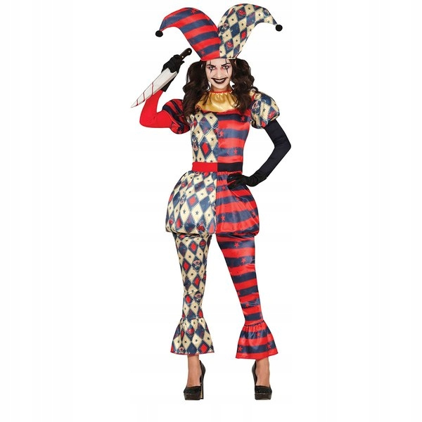 Kostým Paní Klaunová Vrah Harlequin Halloween S