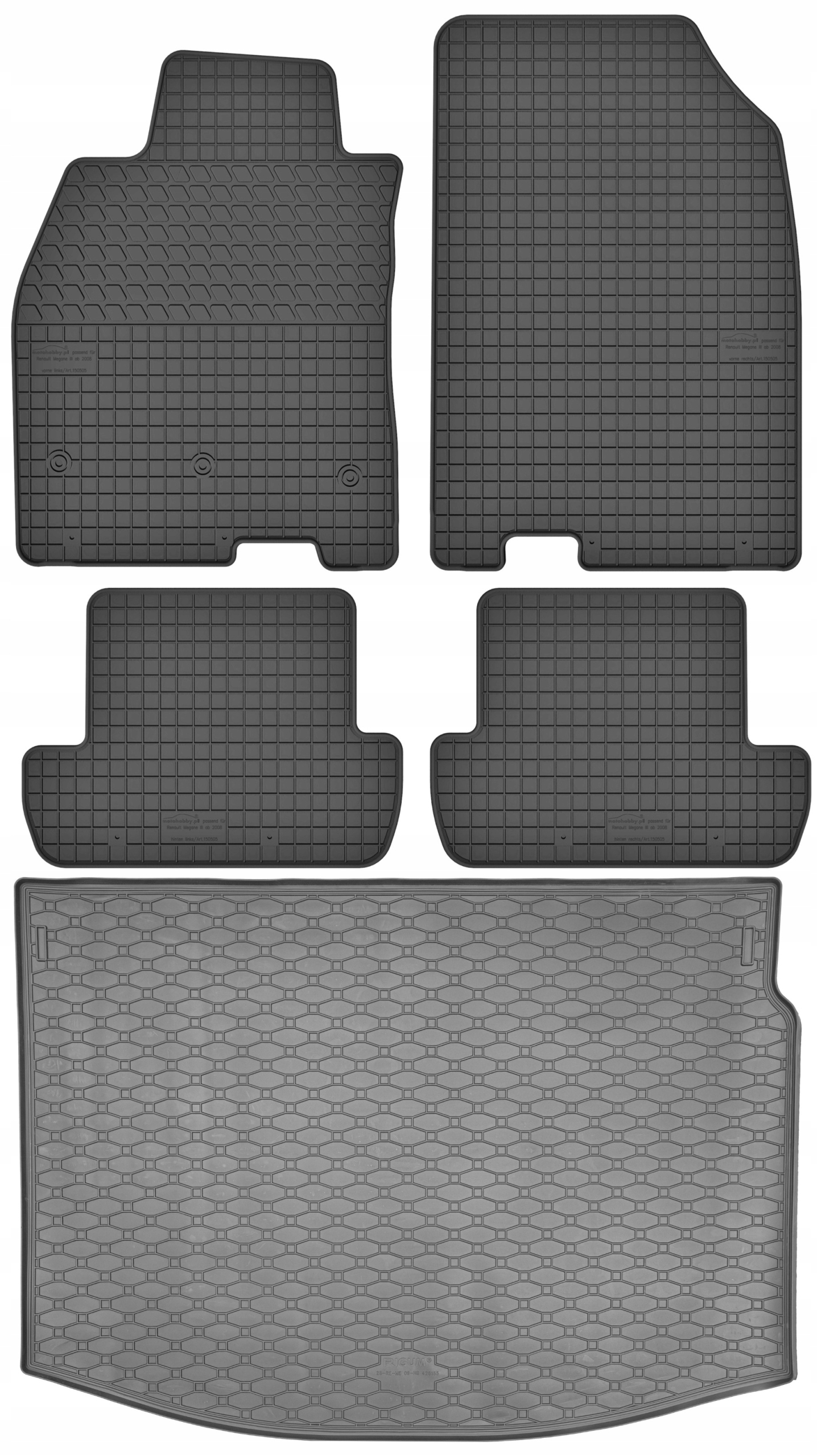 Renault Megane III Hatchback 2009-2016 Sada Koberce batožinový priestor