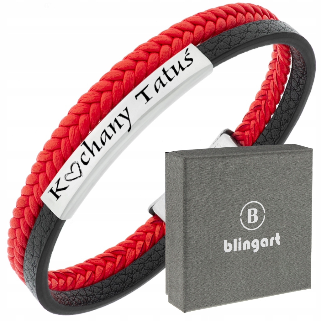 

Bransoletka Męska z Grawerem dla Taty skórzana