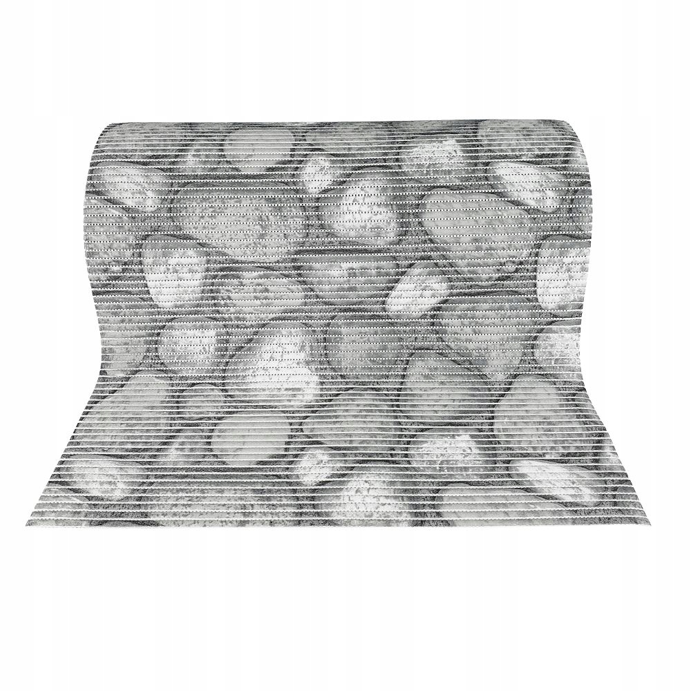 Dywanik Łazienkowy Podłogowy PVC Wzór Kamyki Szare Szerokość produktu 65 cm