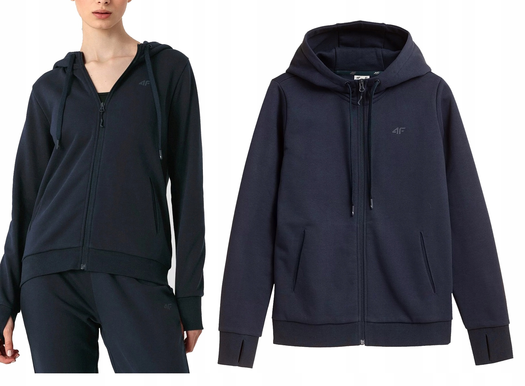 

Bluza Damska 4F Bawełna Kaptur Na Zamek BLD353 M