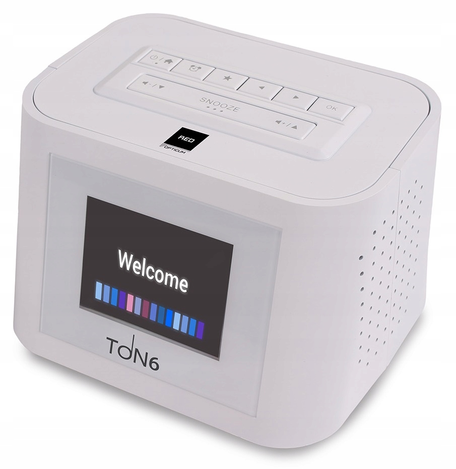 RADIO INTERNETOWE WIFI FM BUDZIK AUX STACJA POGODY Kod producenta AUR-TON6-BIALY