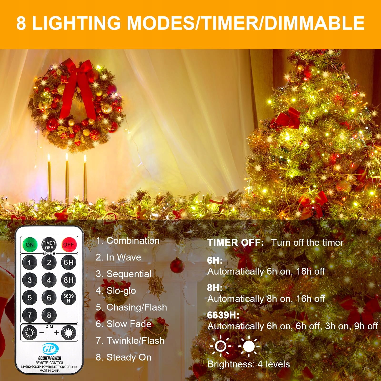 VACOULERY Girlanda Wodoodporna Lampki Łańcuch Świetlny 200LED 23M — miniatura 6