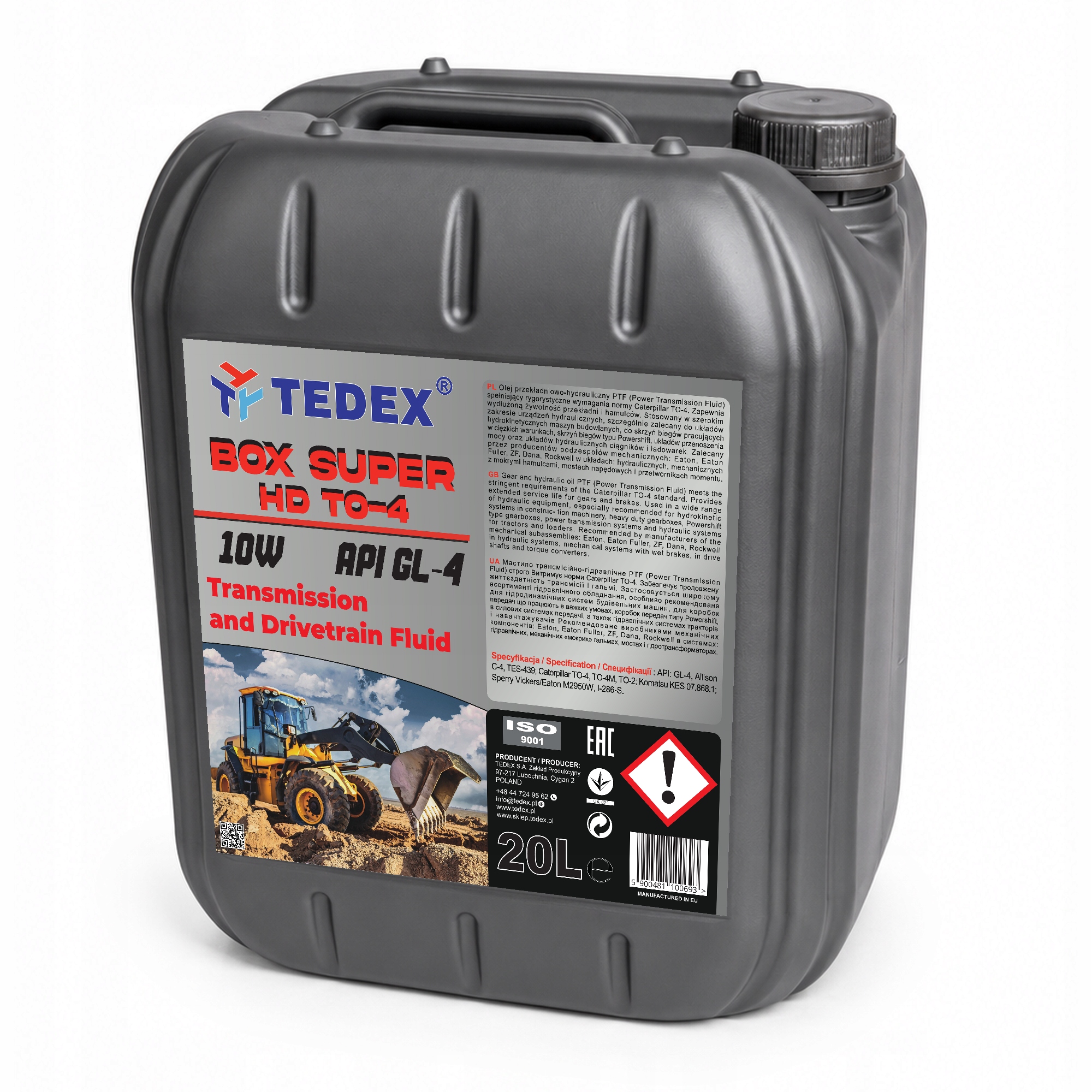 Olej przekładniowo-hydrauliczny Tedex Box Hd TO-4 10W maszyny 20L