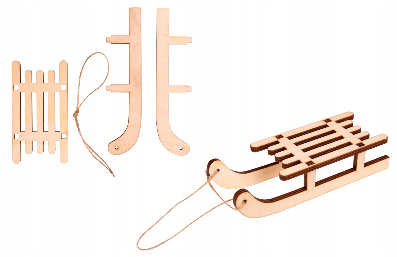 

Saneczki Drewniane sklejka Ozdoba sanki 15cm