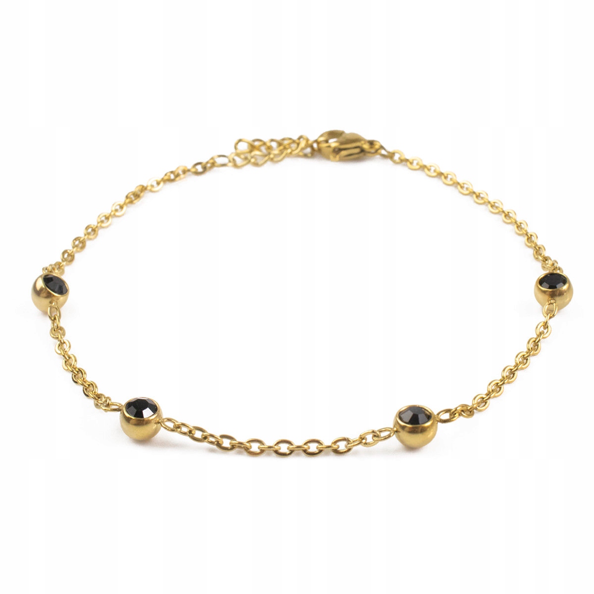 

Bransoletka koraliki Stal Szlachetna Pozłacana