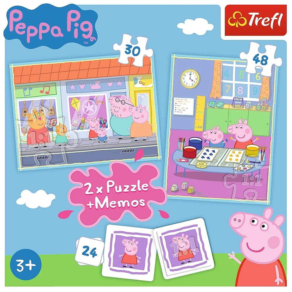 

Puzzle 2w1 świnka Peppa Trefl memos