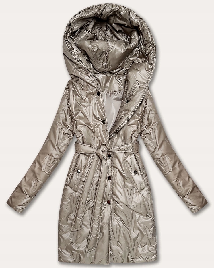 Prošívaný Kabát B8508 Béžový XL (42)