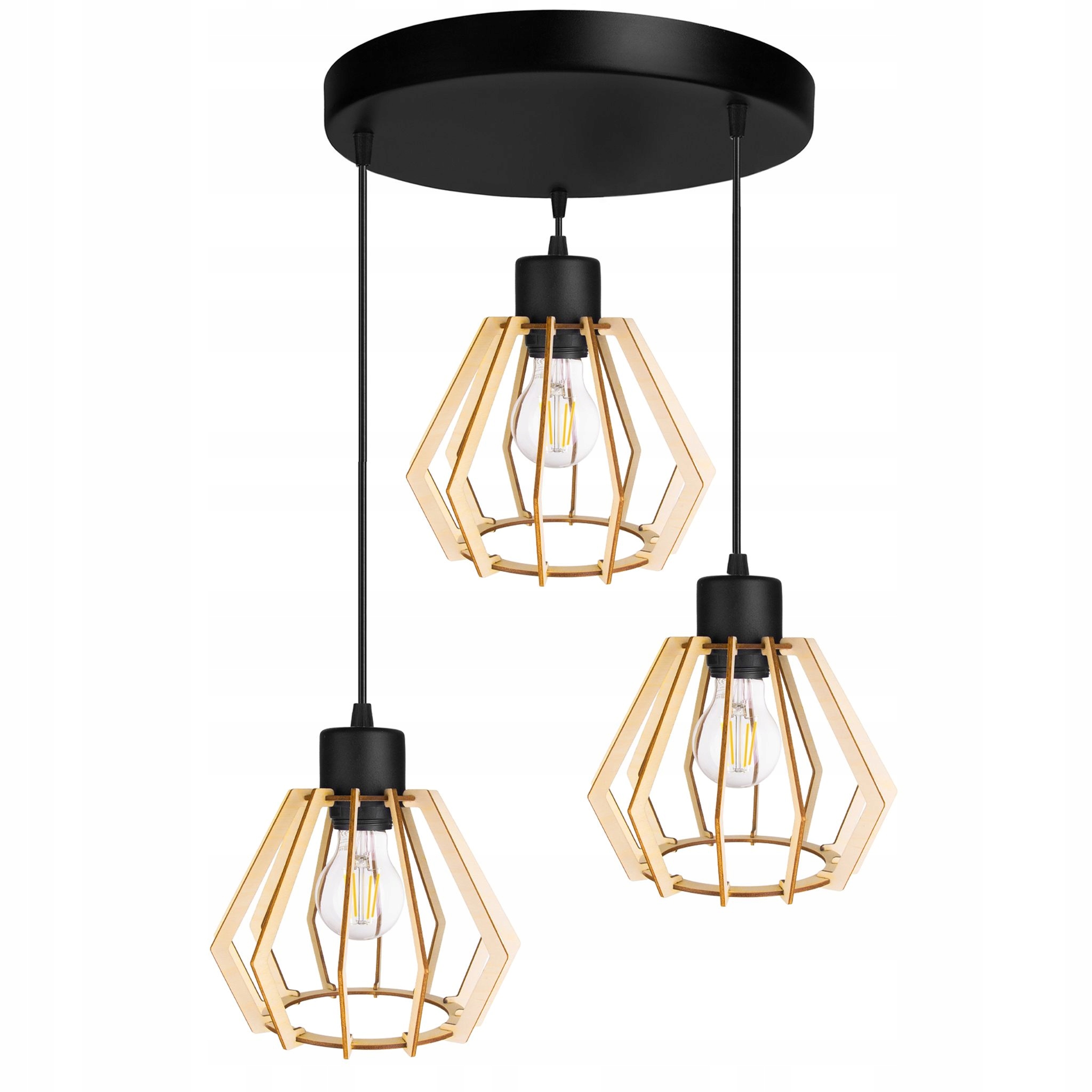 

Lampa Wisząca Zwis żyrandol sufiowa Brylant Drewno